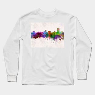 Amarillo skyline in watercolor background Long Sleeve T-Shirt